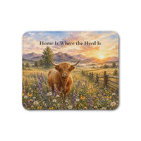 Load image into Gallery viewer, Highland Cow Leather Placemat – Home Is Where the Herd Is Farmhouse Table Decor