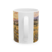 Load image into Gallery viewer, Highland Cow Mug – Home Is Where the Herd Is Ceramic Mug, 11 oz &amp; 15 oz, Rustic Farmhouse Kitchen Decor