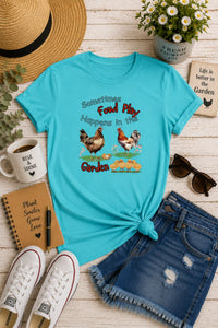 Load image into Gallery viewer, Fowl, Chicken Lady, Sometimes Fowl Play Happens in the Garden, Chicken Lover, funny, cute, chicken shirt, hen and chicks, women's top, women's clothing,  shirt / hoodie / tank top, from JL; JL - 159