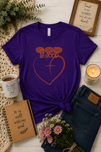 Load image into Gallery viewer, Christian, GOD is Good, heart with cross, Believer's shirt, God Lover, women's clothing, women's top, shirt / hoodie / tank top, from JL; JL - 145