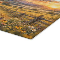 Load image into Gallery viewer, Highland Cow Cutting Board – Home Is Where the Herd Is Glass Cutting Board, Rustic Farmhouse Kitchen Decor