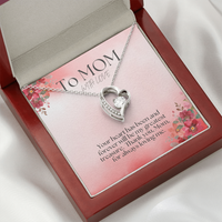 Load image into Gallery viewer, To Mom with Love - perfect Mother&#39;s Day gift, birthday, mom, mommy, grandmother, gift for her, heart necklace, jewelry, white gold, yellow gold, meaningful keepsake; JL - 101
