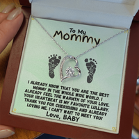 Load image into Gallery viewer, To My Mommy, Heart Necklace, baby footprints, pregnant, baby bump, pregnancy gift, Mother to Be, perfect gift, first time mom, new mom, Mother&#39;s Day, pregnant women gift, from JL; JL - 160

