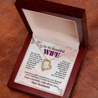 Load image into Gallery viewer, To My Beautiful WIFE, love of my life, heart necklace, Mother&#39;s Day, birthday, anniversary, Valentine&#39;s Day, perfect meaningful jewelry gift, romantic gift, heartfelt love, jewelry, yellow &amp; white gold; from JL; JL - 147

