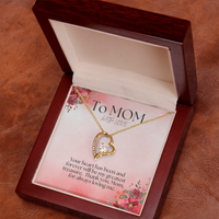 Load image into Gallery viewer, To Mom with Love - perfect Mother&#39;s Day gift, birthday, mom, mommy, grandmother, gift for her, heart necklace, jewelry, white gold, yellow gold, meaningful keepsake; JL - 101
