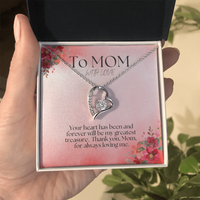 Load image into Gallery viewer, To Mom with Love - perfect Mother&#39;s Day gift, birthday, mom, mommy, grandmother, gift for her, heart necklace, jewelry, white gold, yellow gold, meaningful keepsake; JL - 101
